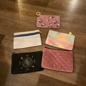 Ipsy Colorful Pouch Set with Pink and Black Designs